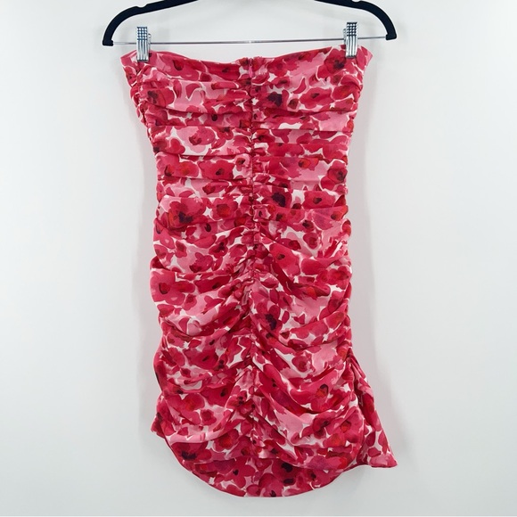 More to Come NWT Natalie Strapless Mini Dress in Pink Floral size XS - Picture 4 of 7